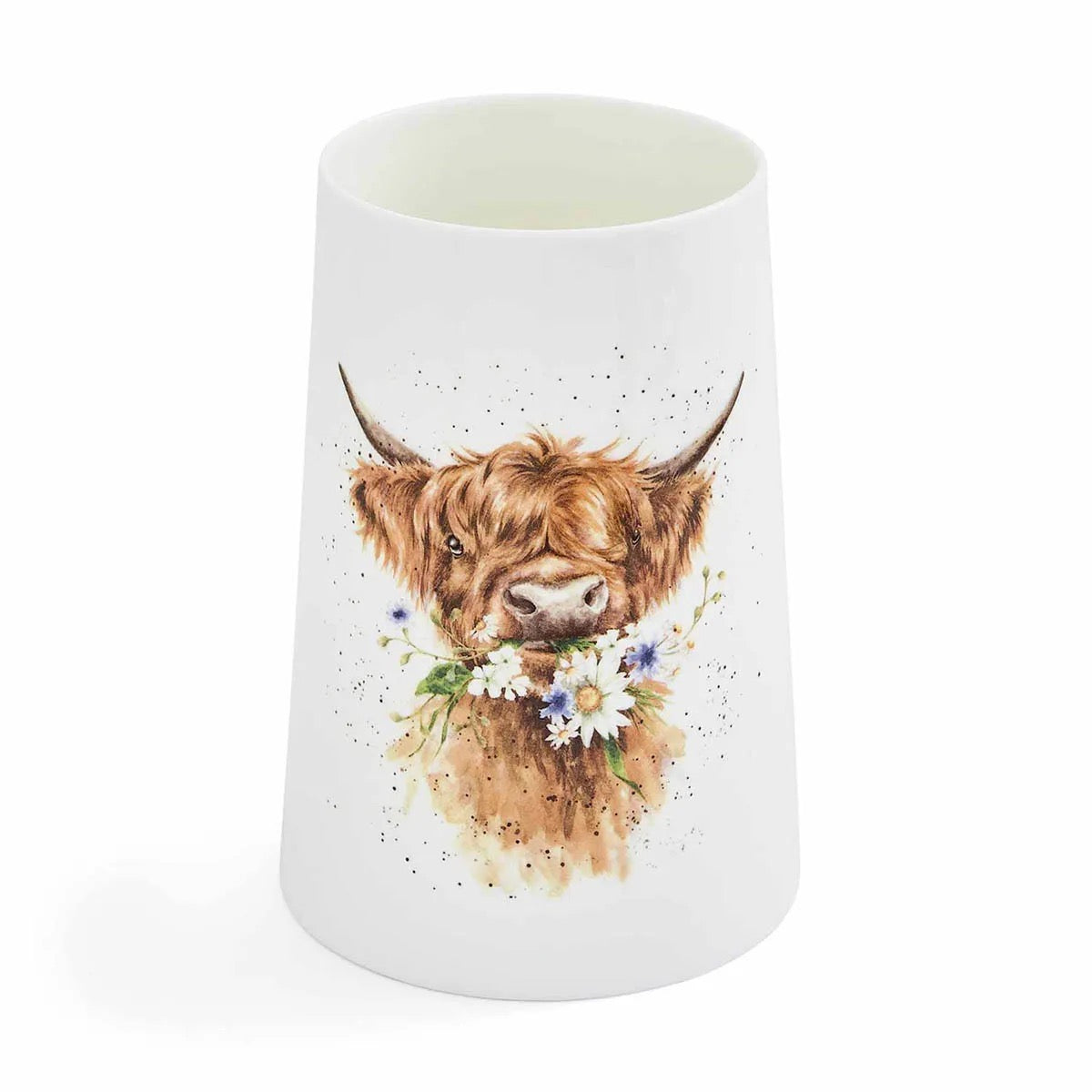 Wrendale Daisy Coo Highland Cow Large Vase - Royal Worcester