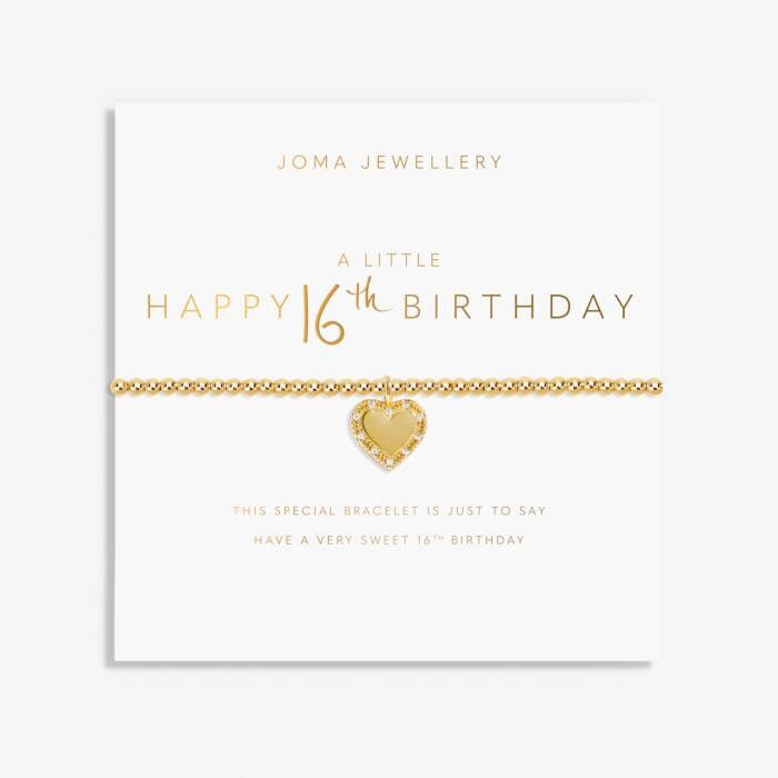 Joma Jewellery A Little Happy 16th Birthday Gold Stretch Bracelet