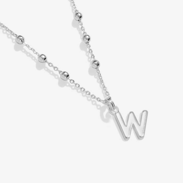 Joma Jewellery Alphabet- A Little - W - Silver Plated Necklace