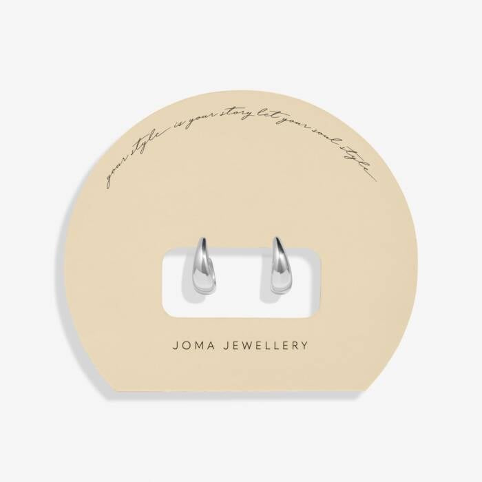 Joma Jewellery Soul Shine Tapered Silver Hoops Earrings