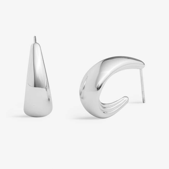 Joma Jewellery Soul Shine Tapered Silver Hoops Earrings