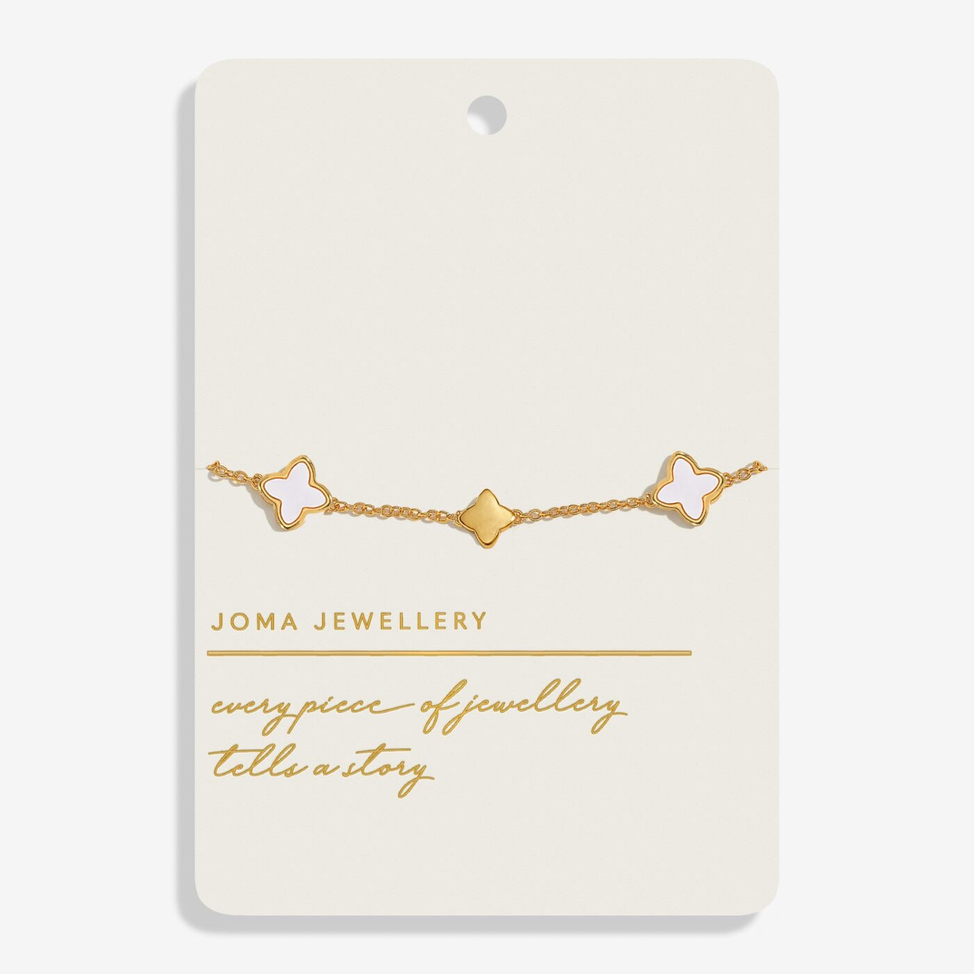 Joma Jewellery - Style Stories - Mother of Pearl Gold Clover Bracelet