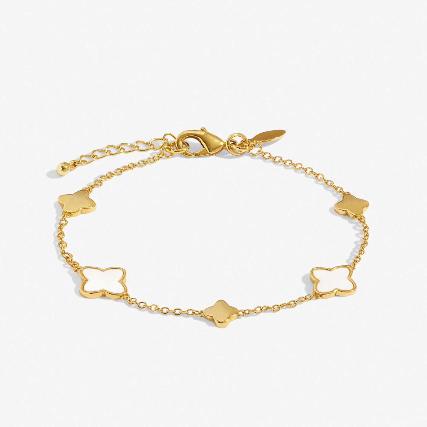 Joma Jewellery - Style Stories - Mother of Pearl Gold Clover Bracelet