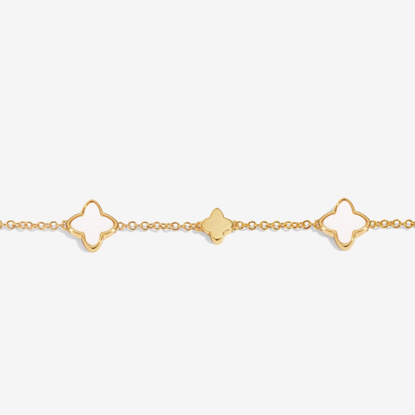 Joma Jewellery - Style Stories - Mother of Pearl Gold Clover Bracelet