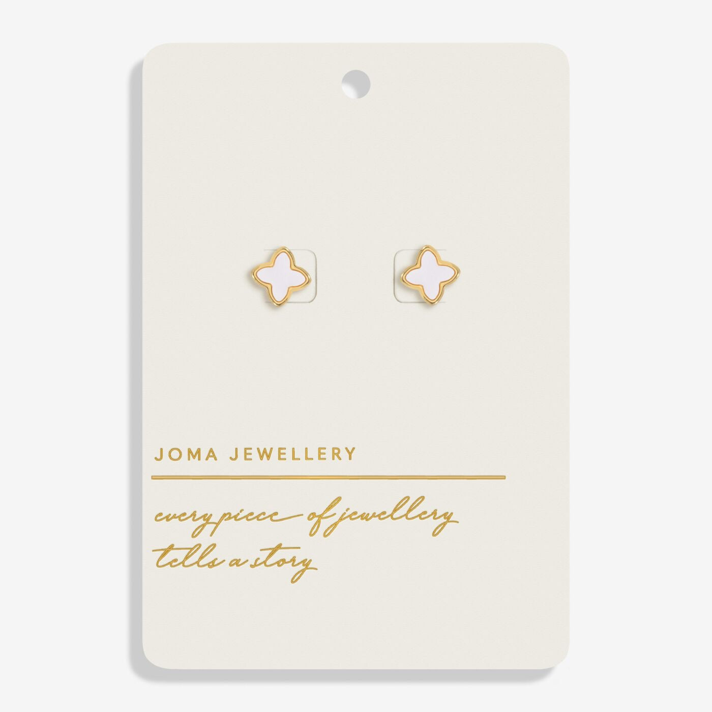 Joma Jewellery - Style Stories - Mother of Pearl Clover Gold Stud Earrings