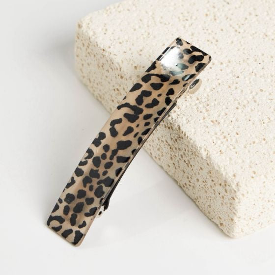 Red Cuckoo Leopard Rectangular Hair Clip
