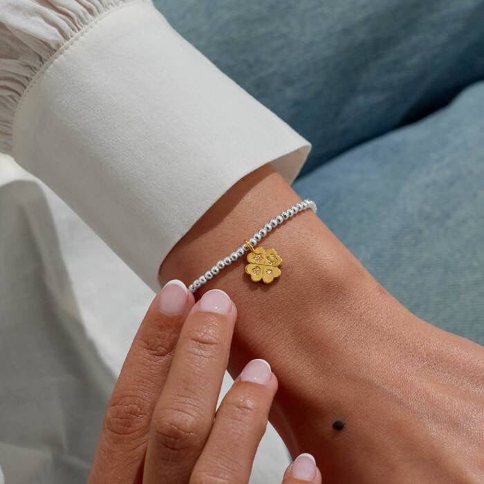 Joma Jewellery A Little Lucky Charm Bracelet - Silver & Gold Stretch Bracelet