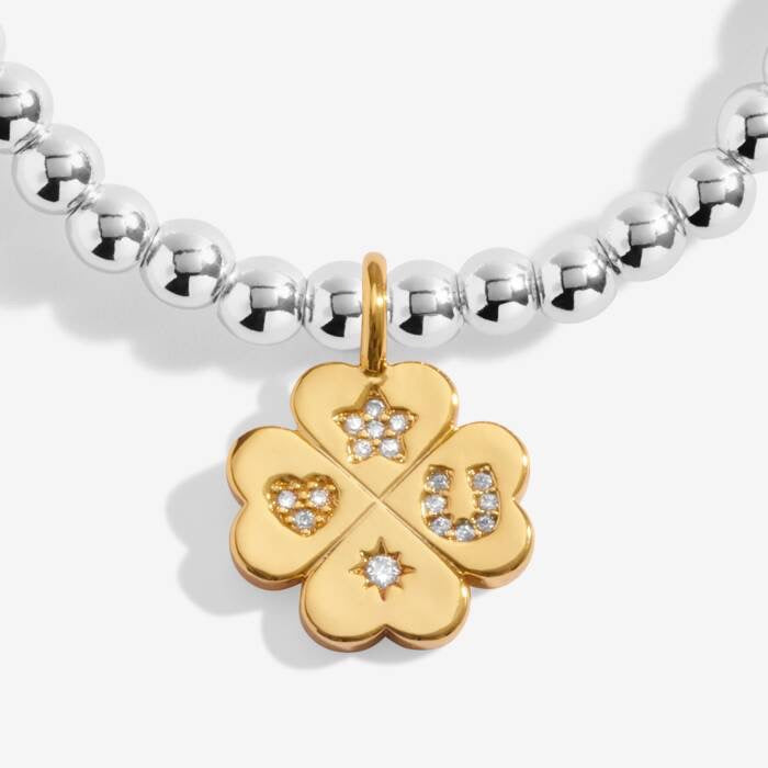 Joma Jewellery A Little Lucky Charm Bracelet - Silver & Gold Stretch Bracelet