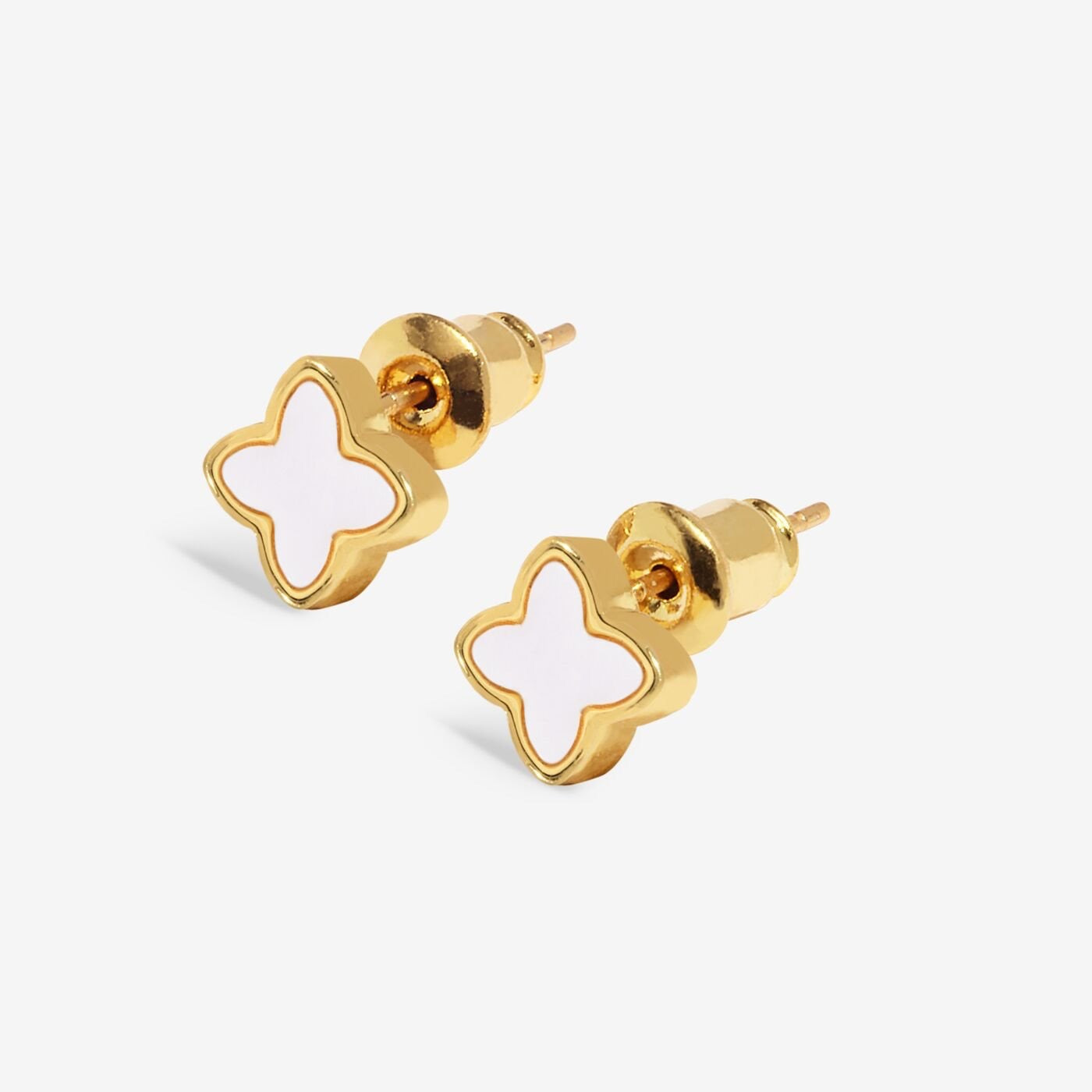 Joma Jewellery - Style Stories - Mother of Pearl Clover Gold Stud Earrings