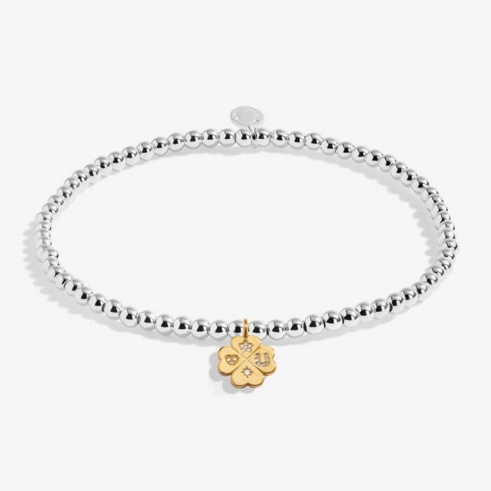 Joma Jewellery A Little Lucky Charm Bracelet - Silver & Gold Stretch Bracelet