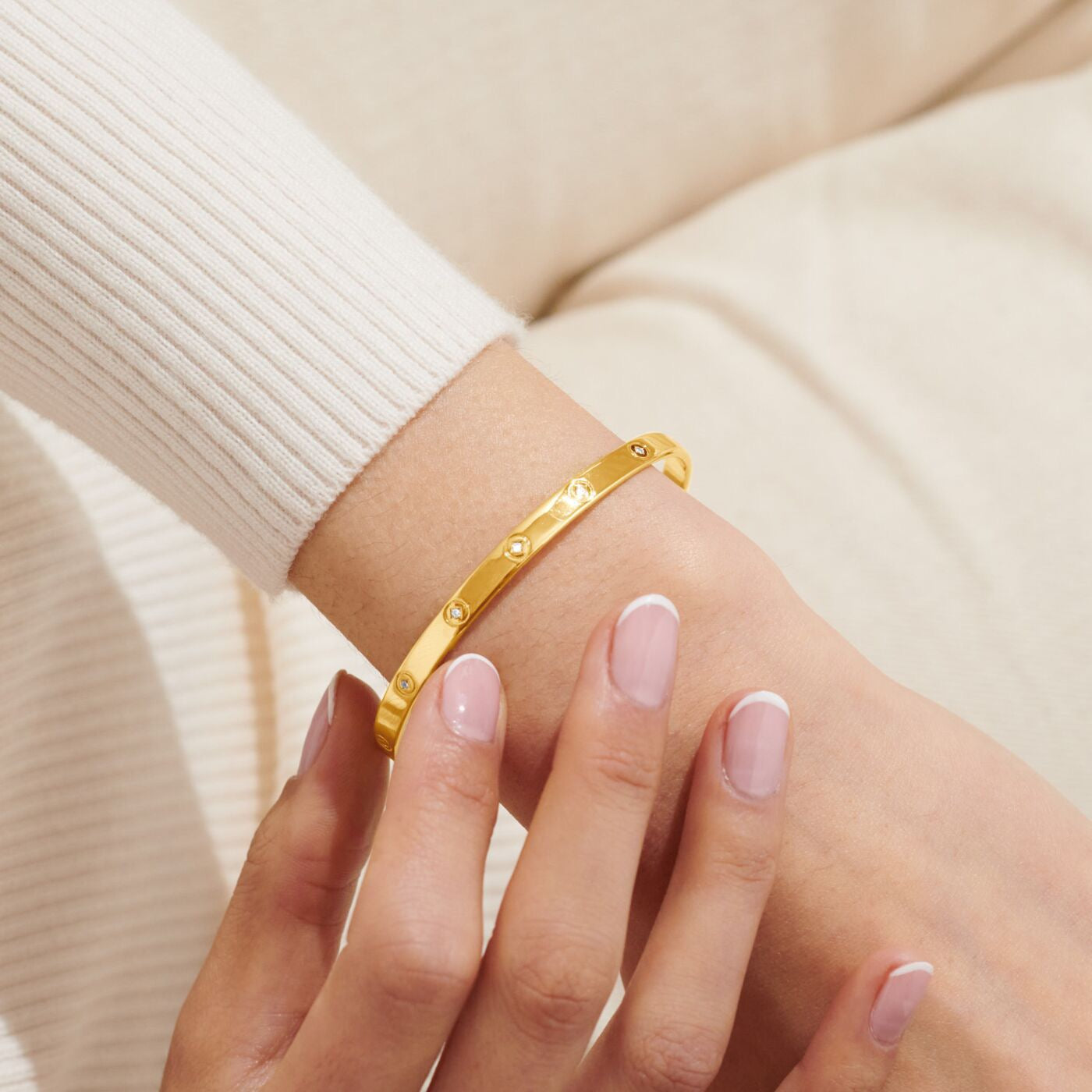 Joma Jewellery -Cubic Zirconia Gold Bangle Bracelet