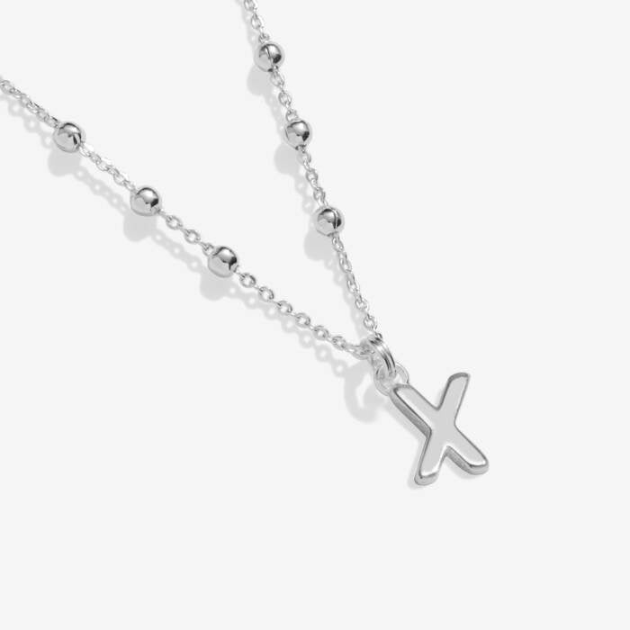 Joma Jewellery Alphabet - A Little - X - Silver Plated Necklace