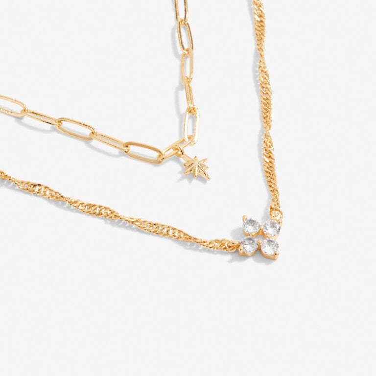 Joma Jewellery - Stacks of Style CZ Set of 2 Star Necklaces - Gold