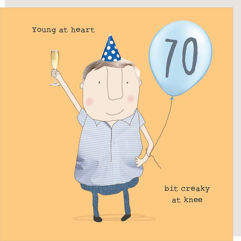 Rosie Made a Thing - Boy 70 Creaky - Age Birthday Card