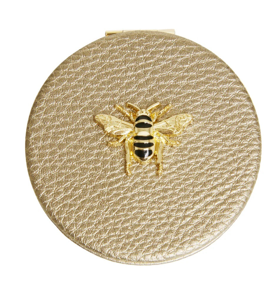 Alice Wheeler Bronze Bee Round Compact Mirror