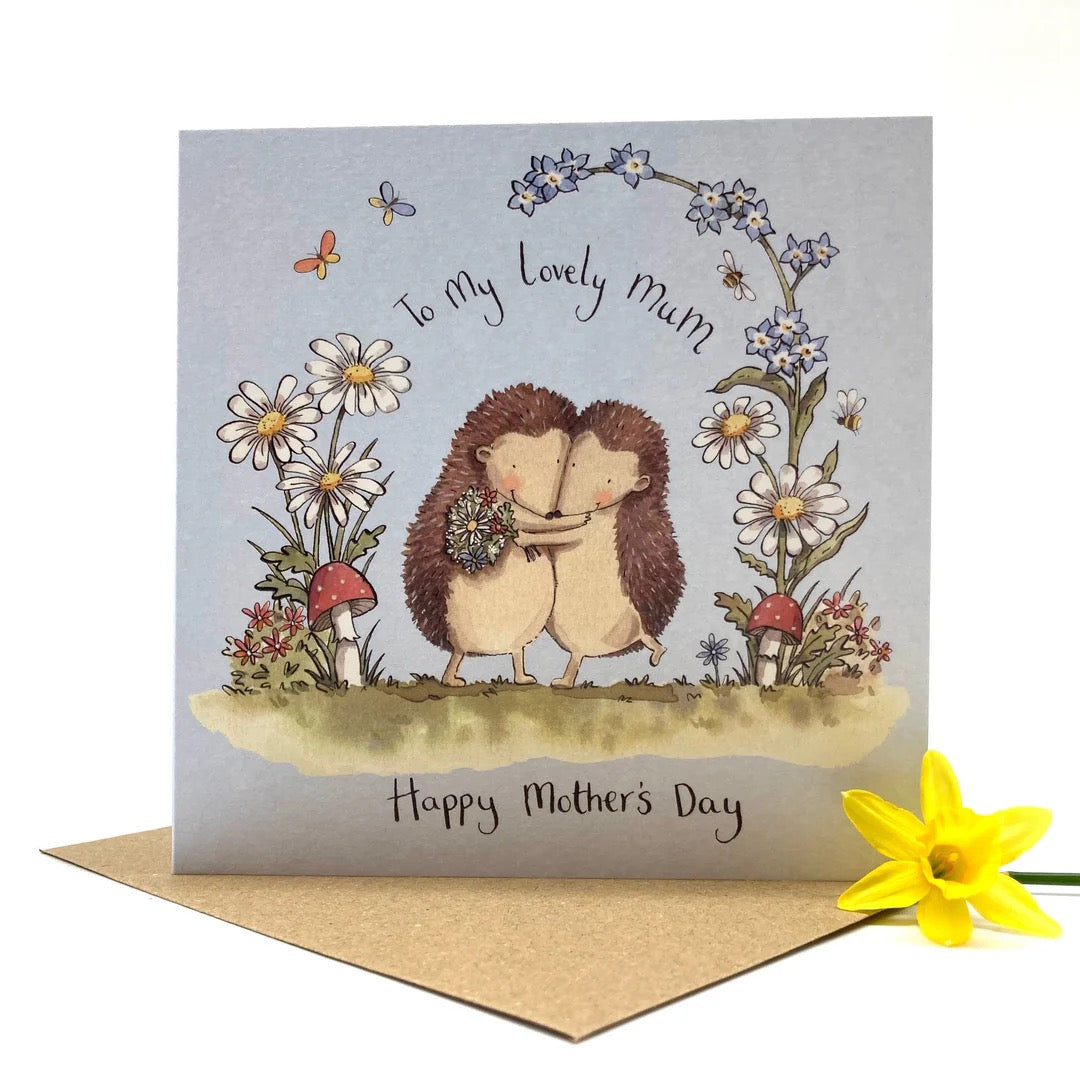 To my Lovely Mum Happy Mother's Day Hedgehogs Card - Ink and Snail