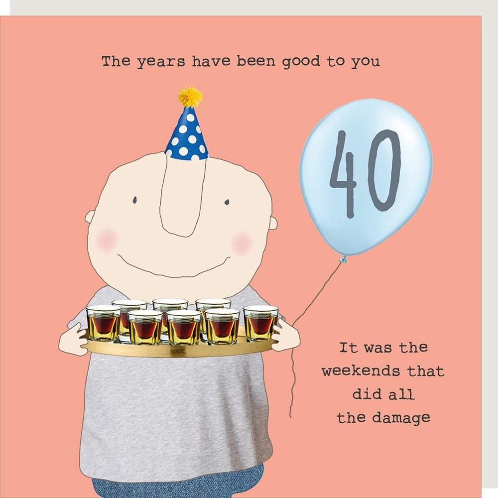 Rosie Made a Thing - Boy 40 Weekends - Age Birthday Card