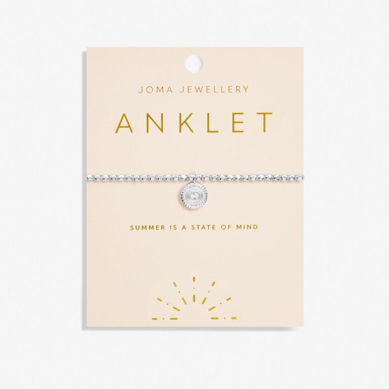 Joma Jewellery - Hammered Disc Silver Anklet