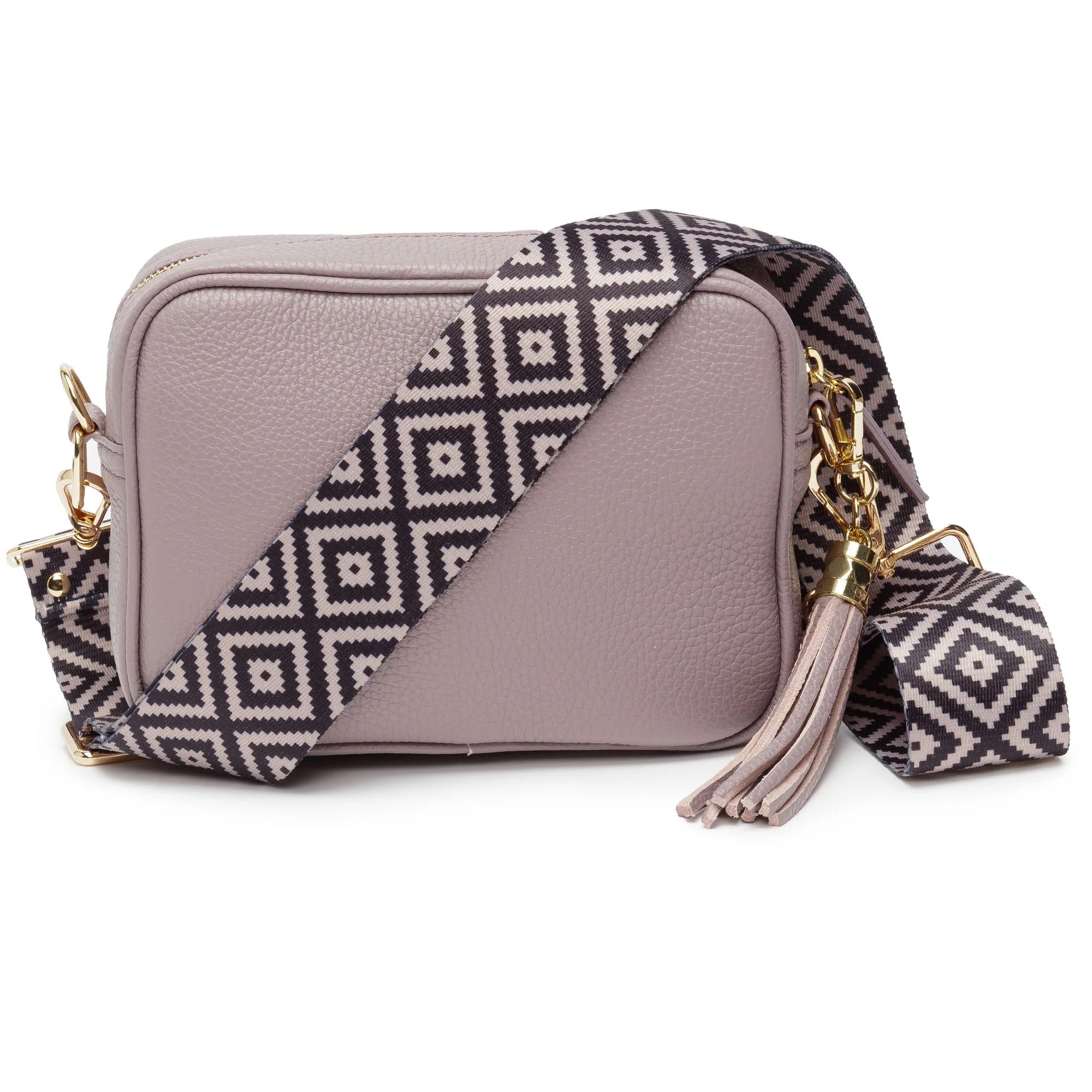 Elie Beaumont Designer Leather Crossbody Bag - Lavender (GOLD Fittings)