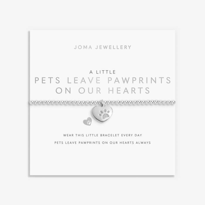 Joma Jewellery Pets Leave Paw Prints On Our Hearts - Silver Plated Bracelet