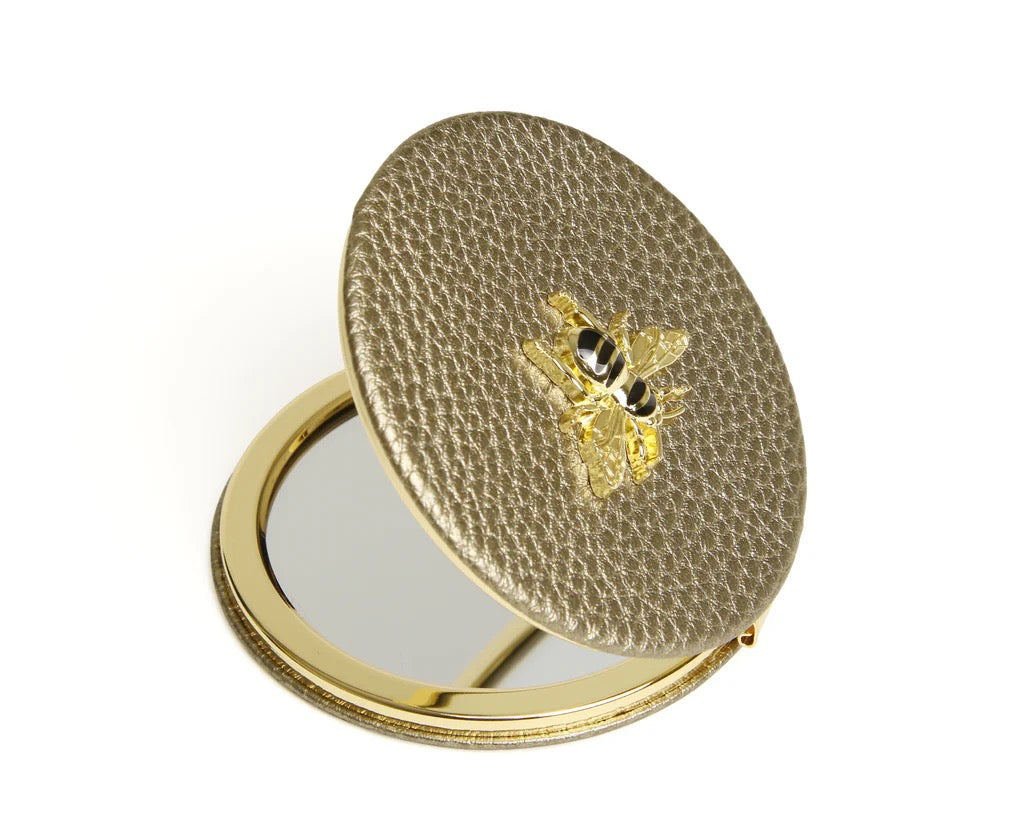 Alice Wheeler Bronze Bee Round Compact Mirror