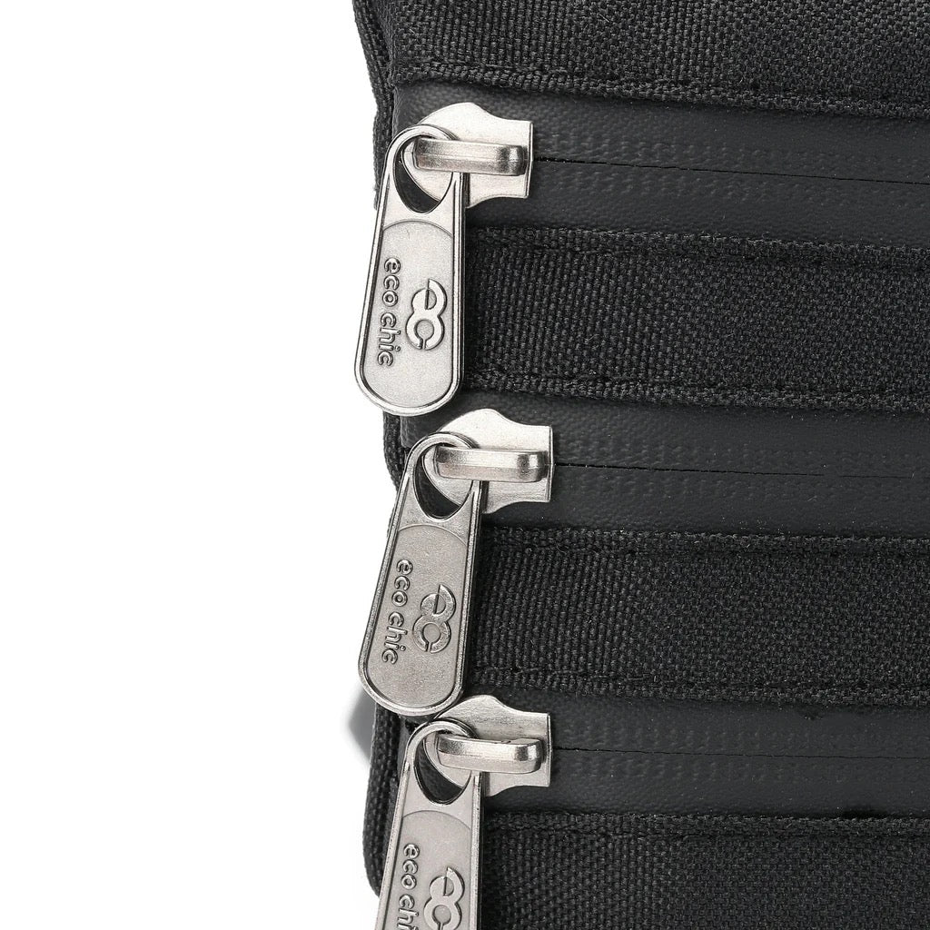 Eco Chic Recycled Phone Canvas Crossbody Bag - Black