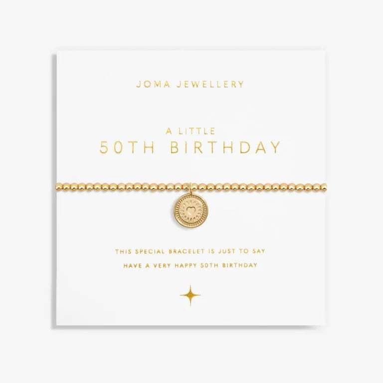 Joma Jewellery - A little 50th Birthday Gold Disc Bracelet