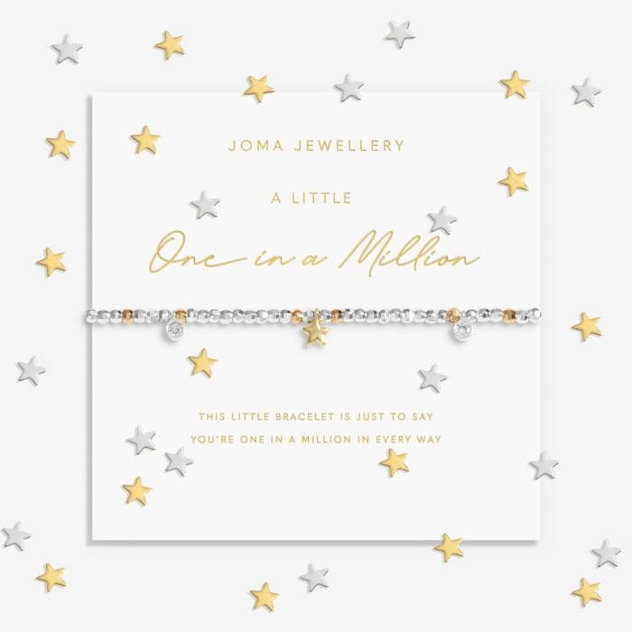 Joma Jewellery Sparkle Confetti A Little One in a Million Silver Gold Plated Bracelet