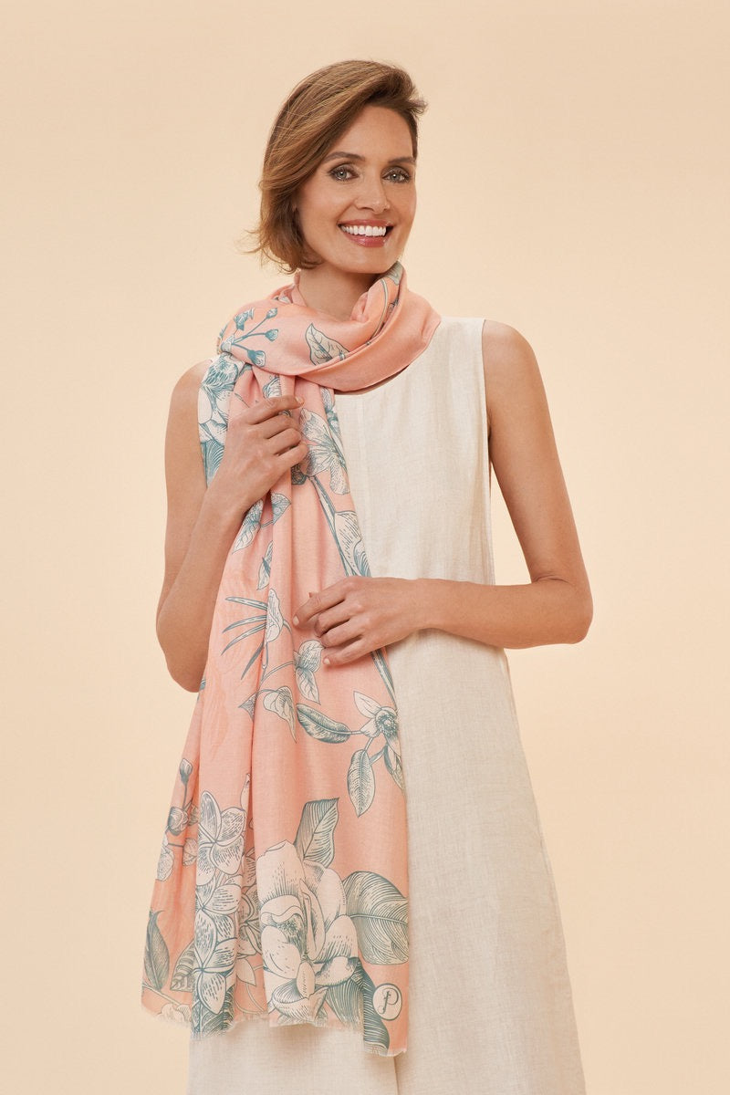 Powder Print Scarf - Floral Jungle - Petal