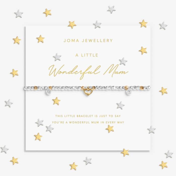 Joma Jewellery Sparkle Confetti - A Little Wonderful Mum - Silver & Gold Plated Bracelet