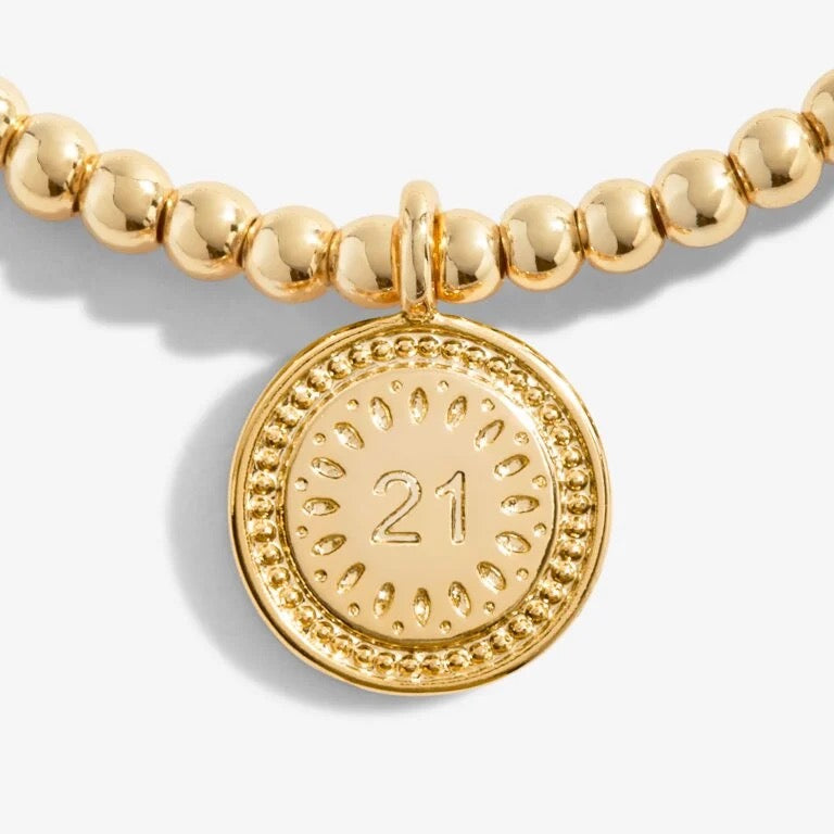 Joma Jewellery - A little 21st Birthday Gold Disc Bracelet