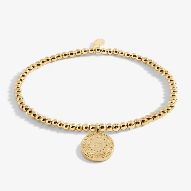 Joma Jewellery - A little 21st Birthday Gold Disc Bracelet