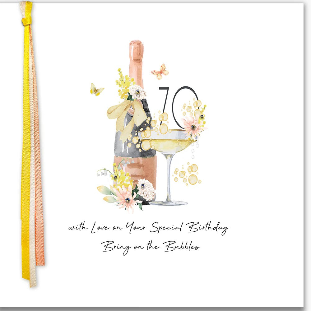 Five Dollar Shake - 70 With Love on Your Special Birthday Bring on the Bubbles Card