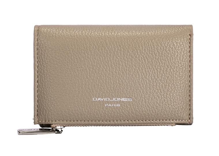 David Jones (DJ0087) Small Zip Pocket & Tri-Fold Purse - Warm Taupe