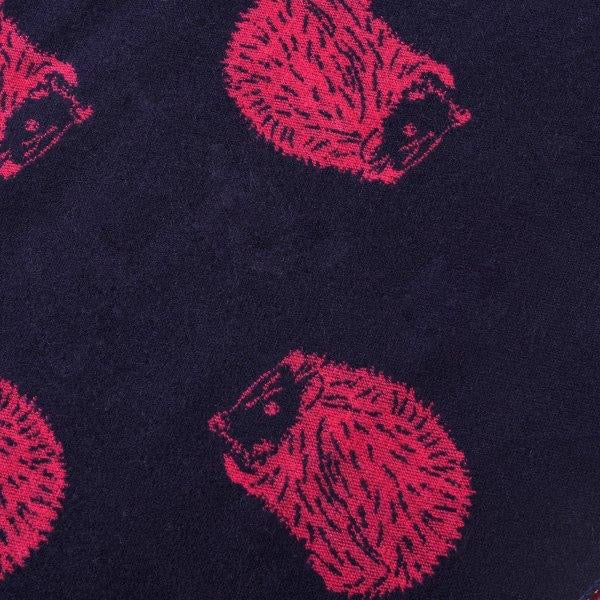 Navy Blue & Fuchsia - Hedgehog - Reversible Tassel Scarf - Cashmere Blend