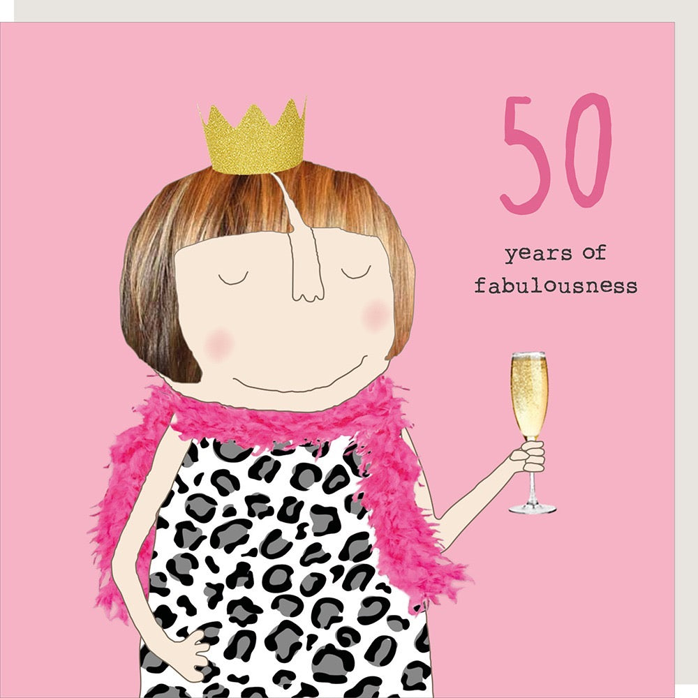 Rosie Made A Thing - Girl 50 Fabulousness - Blank Card