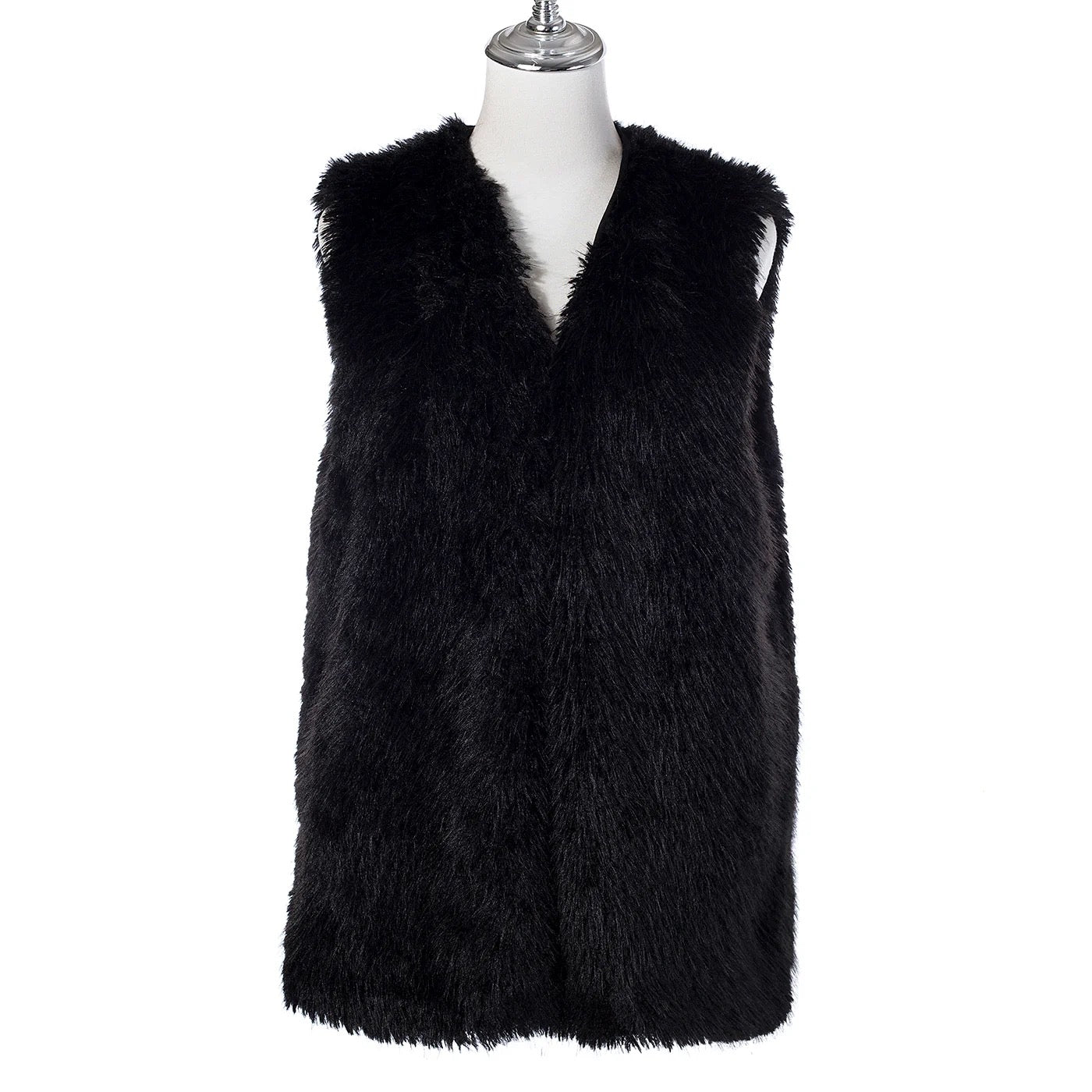Park Lane Faux Fur Gilet - Ebony Black