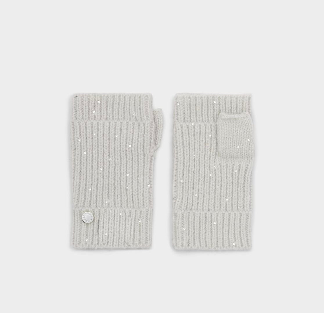 Katie Loxton Sequin Cosy Hand Warmer Gloves - Pale Grey