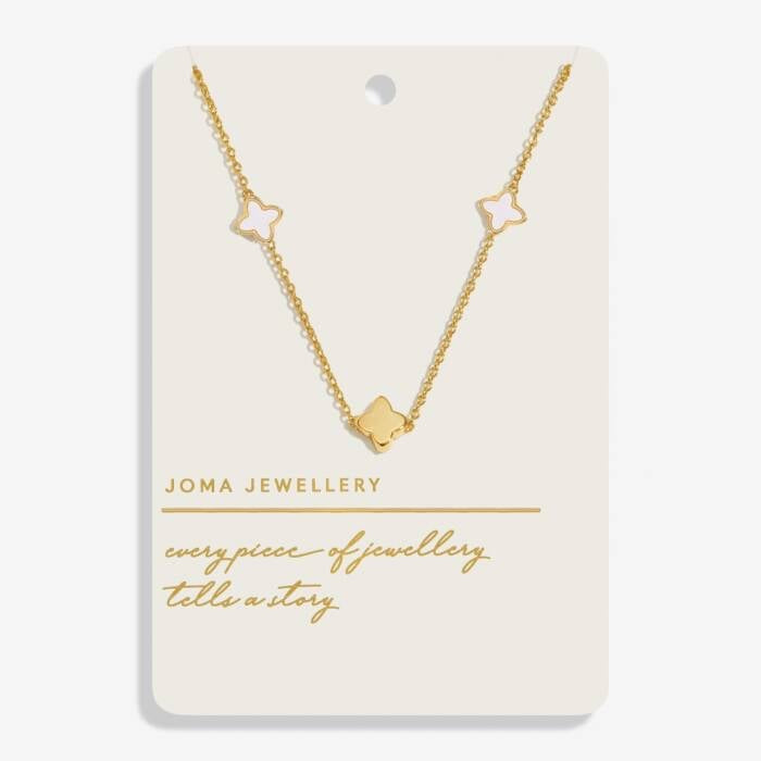 Joma Jewellery Style Stories Gold & Mother of pearl Clover Necklace