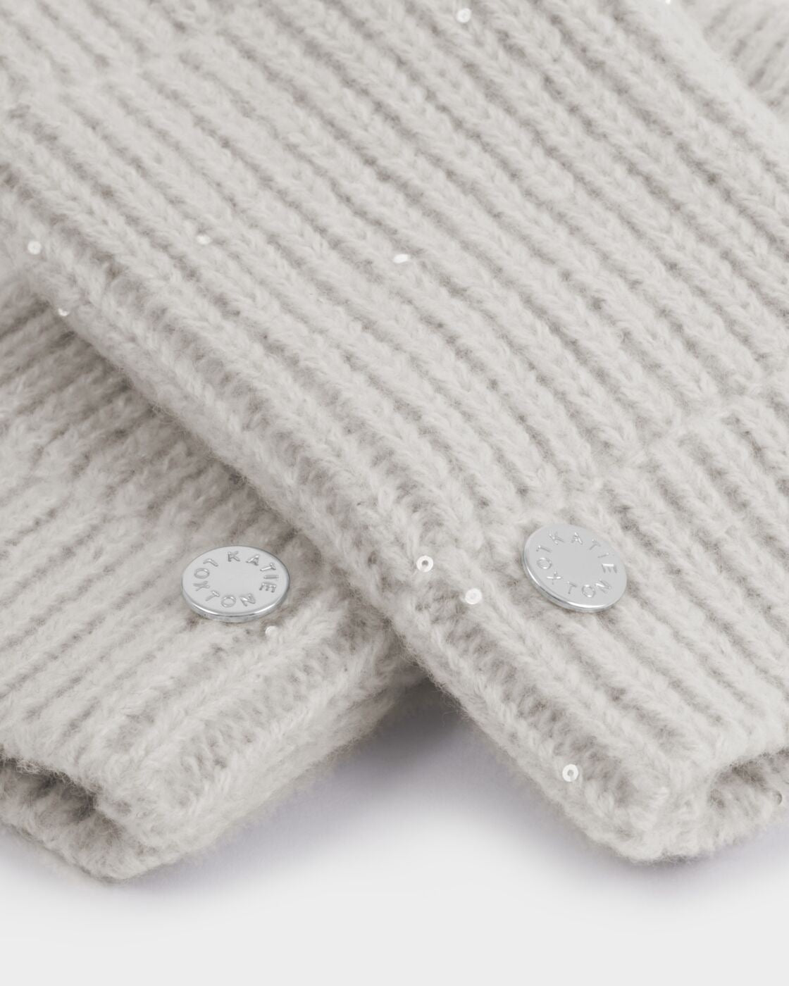 Katie Loxton Sequin Cosy Hand Warmer Gloves - Pale Grey