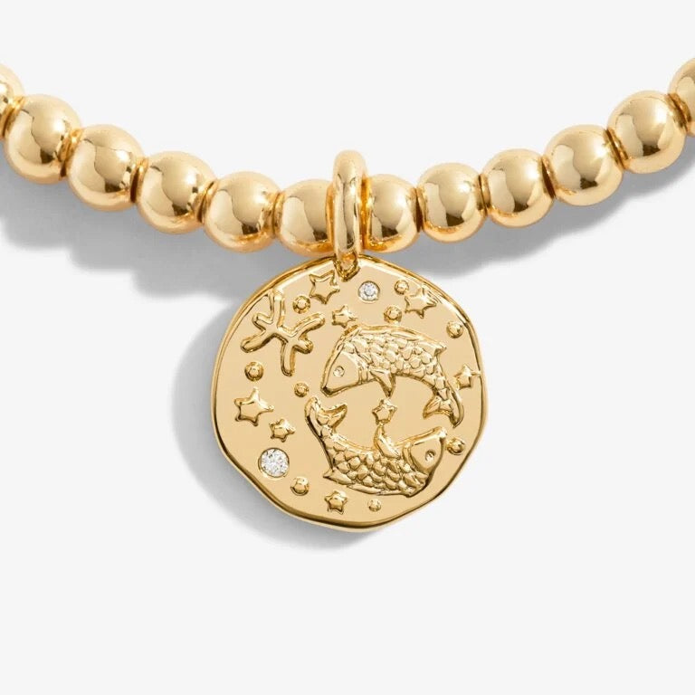 Joma Jewellery - Starsign A little PISCES Gold Disc Bracelet