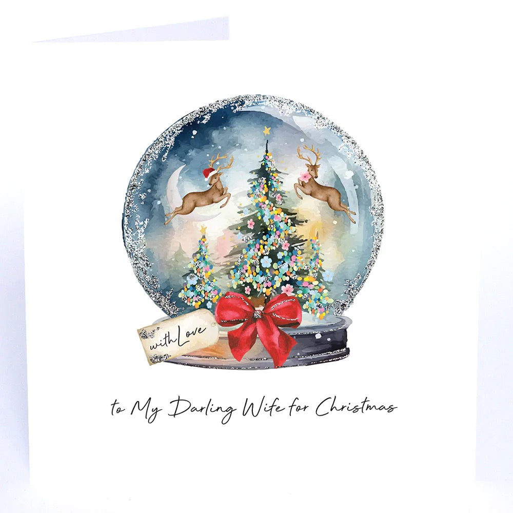 Five Dollar Shake - Darling Wife Snowglobe - LARGE Christmas Card