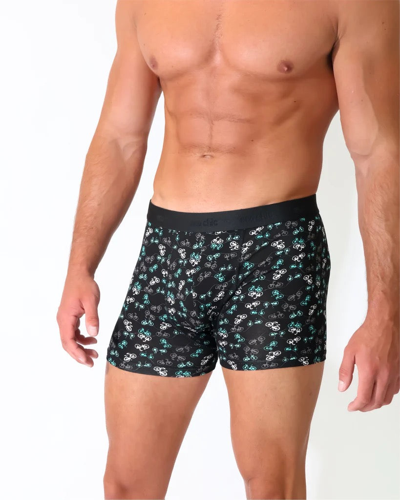 Eco Chic MENS Bamboo Boxers - Bikes - Black