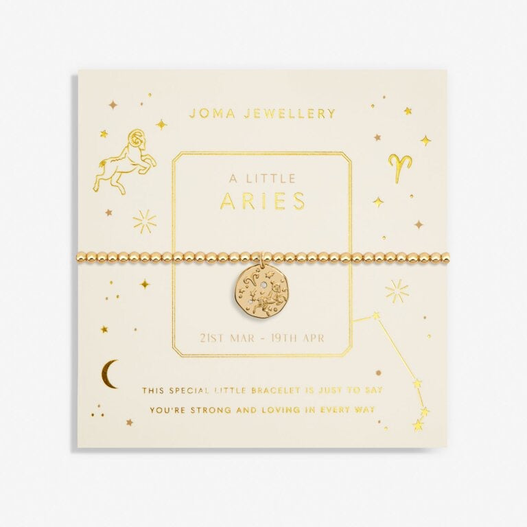 Joma Jewellery - Starsign A little ARIES Gold Disc Bracelet