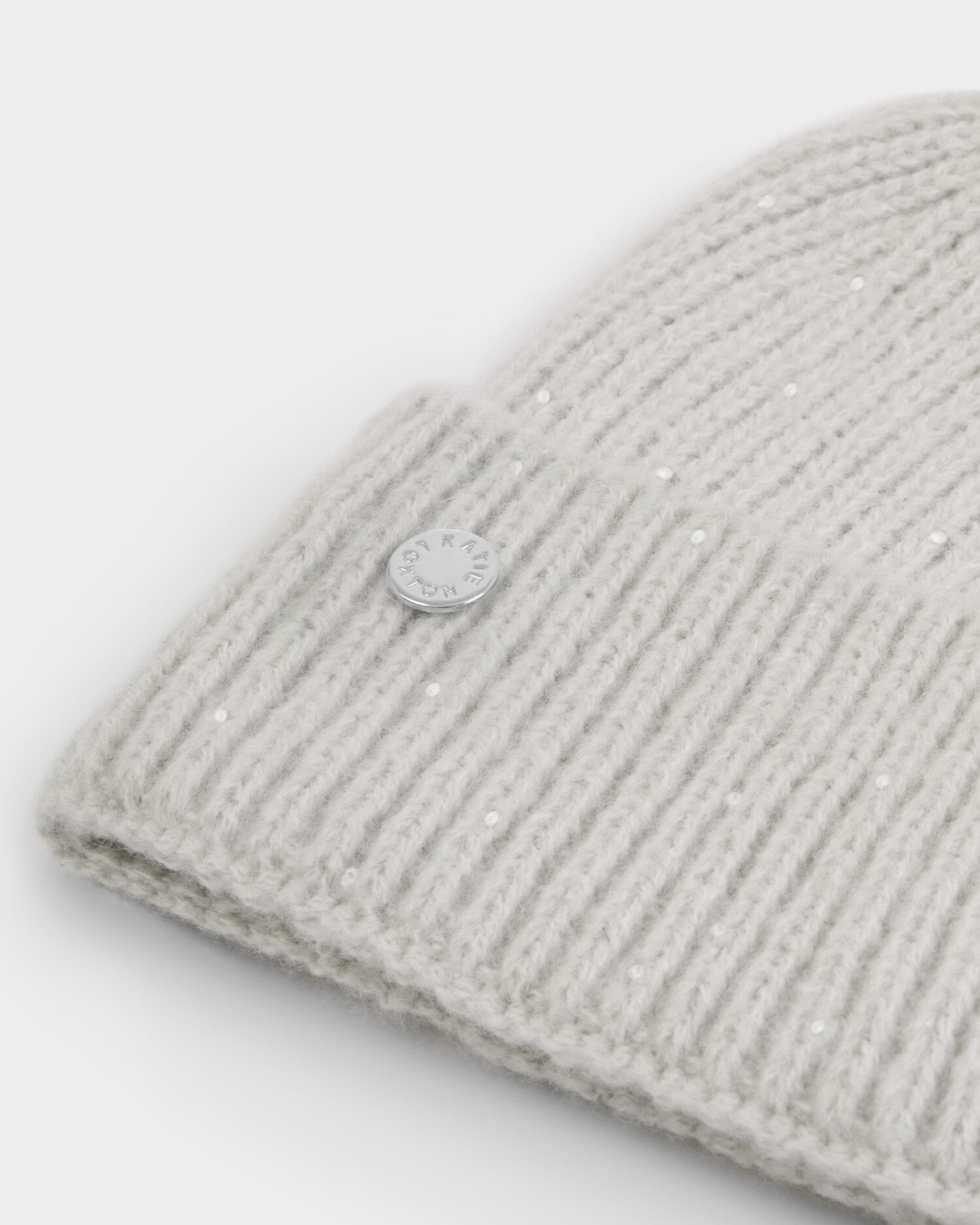 Katie Loxton Sequin Cosy Pom Pom Hat - Pale Grey