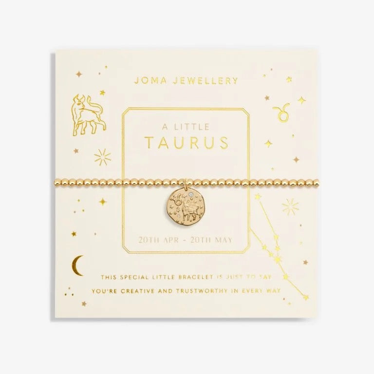 Joma Jewellery - Starsign A little TAURUS Gold Disc Bracelet