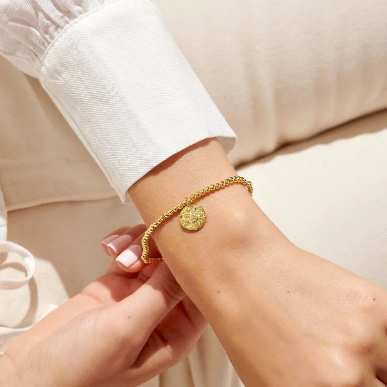 Joma Jewellery - Starsign A little TAURUS Gold Disc Bracelet
