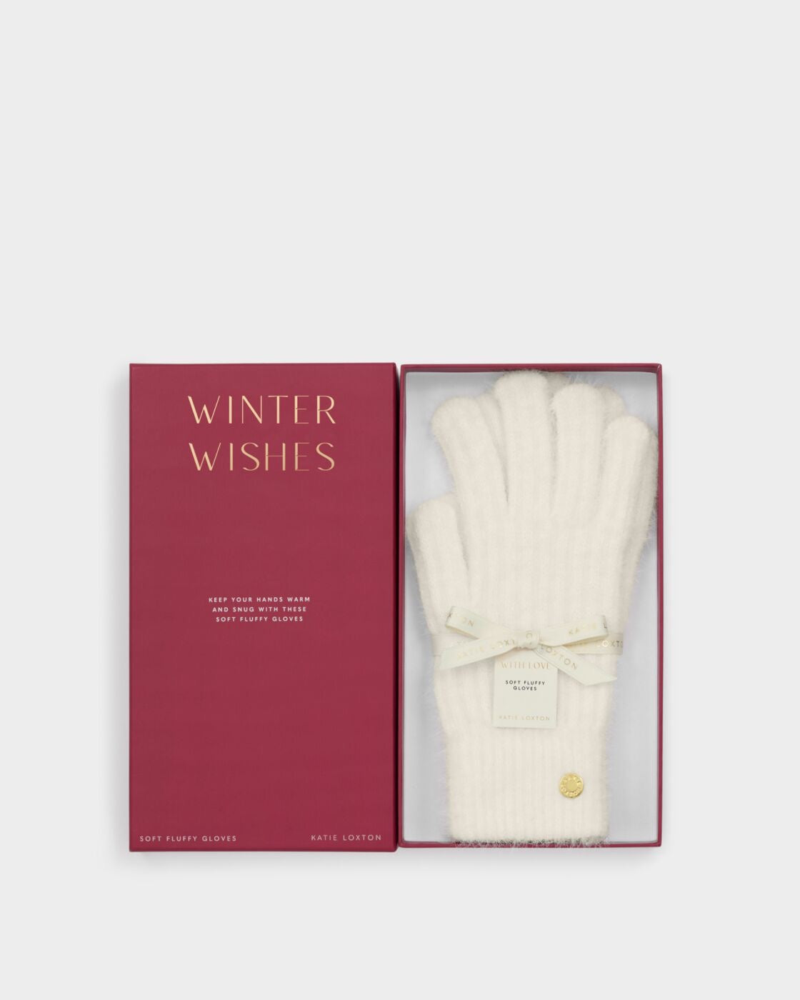 Katie Loxton Gift Boxed Soft Knit Gloves - White