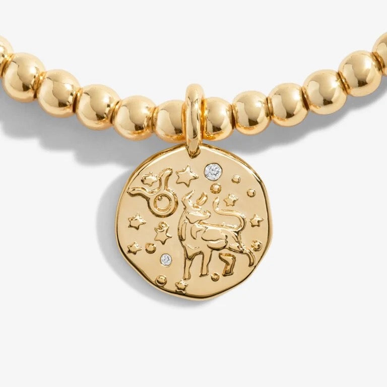 Joma Jewellery - Starsign A little TAURUS Gold Disc Bracelet