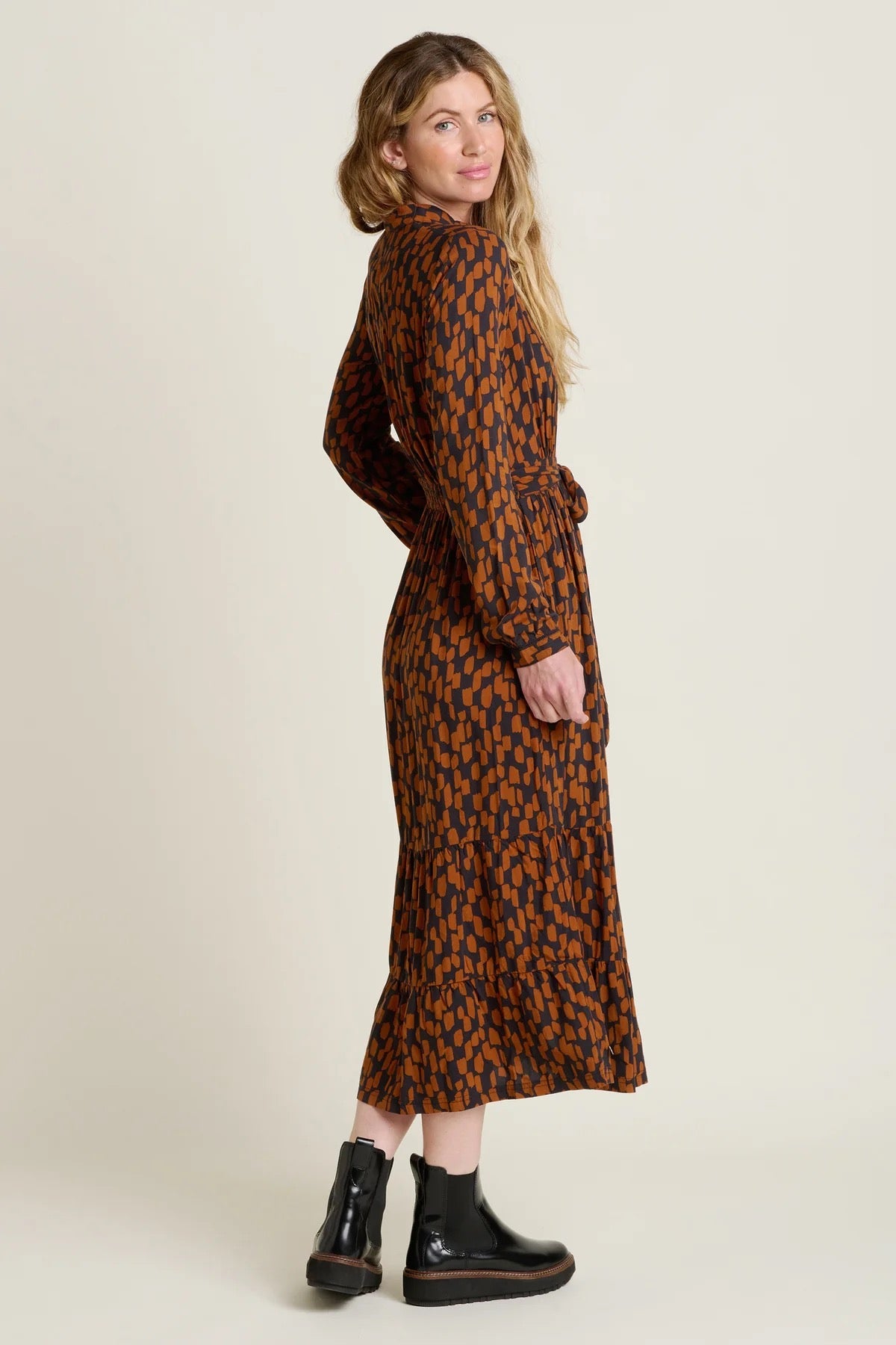 Brakeburn Brush Strokes Maxi Shirt Dress